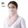 2Pcs Women Feather Floral Print Anti UV Breathable Neck Gaiter Fe Cover Scarf
