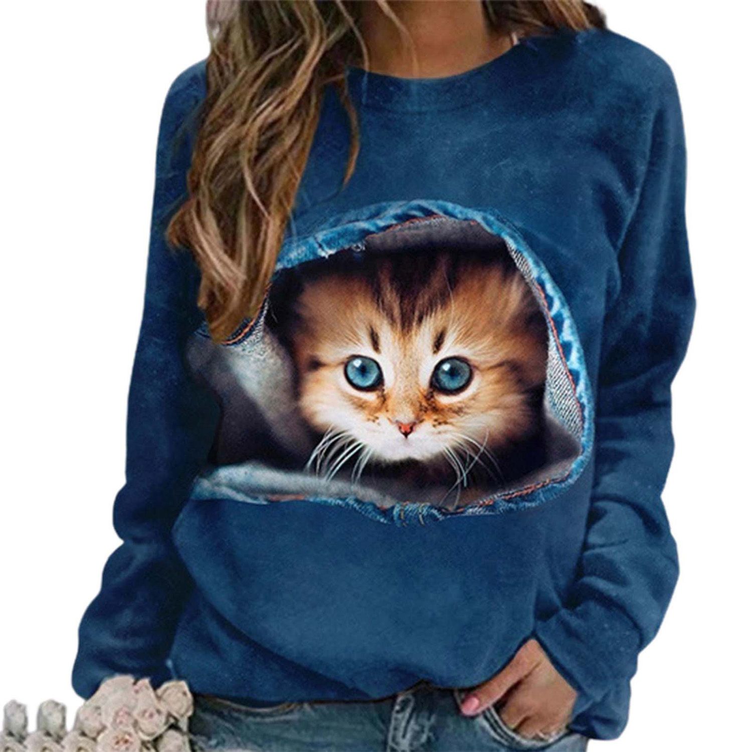 Pullover T-shirt Anti ling Long Sleeve Loose Autumn Blouse