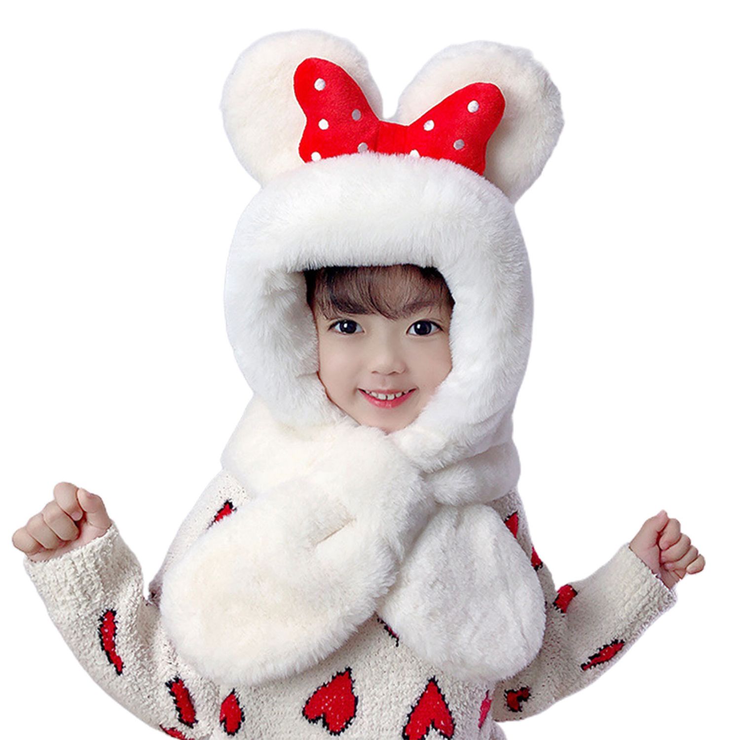 Girls Plush Cap Skin-Touch Adorable Earflap Girls Plush Cap
