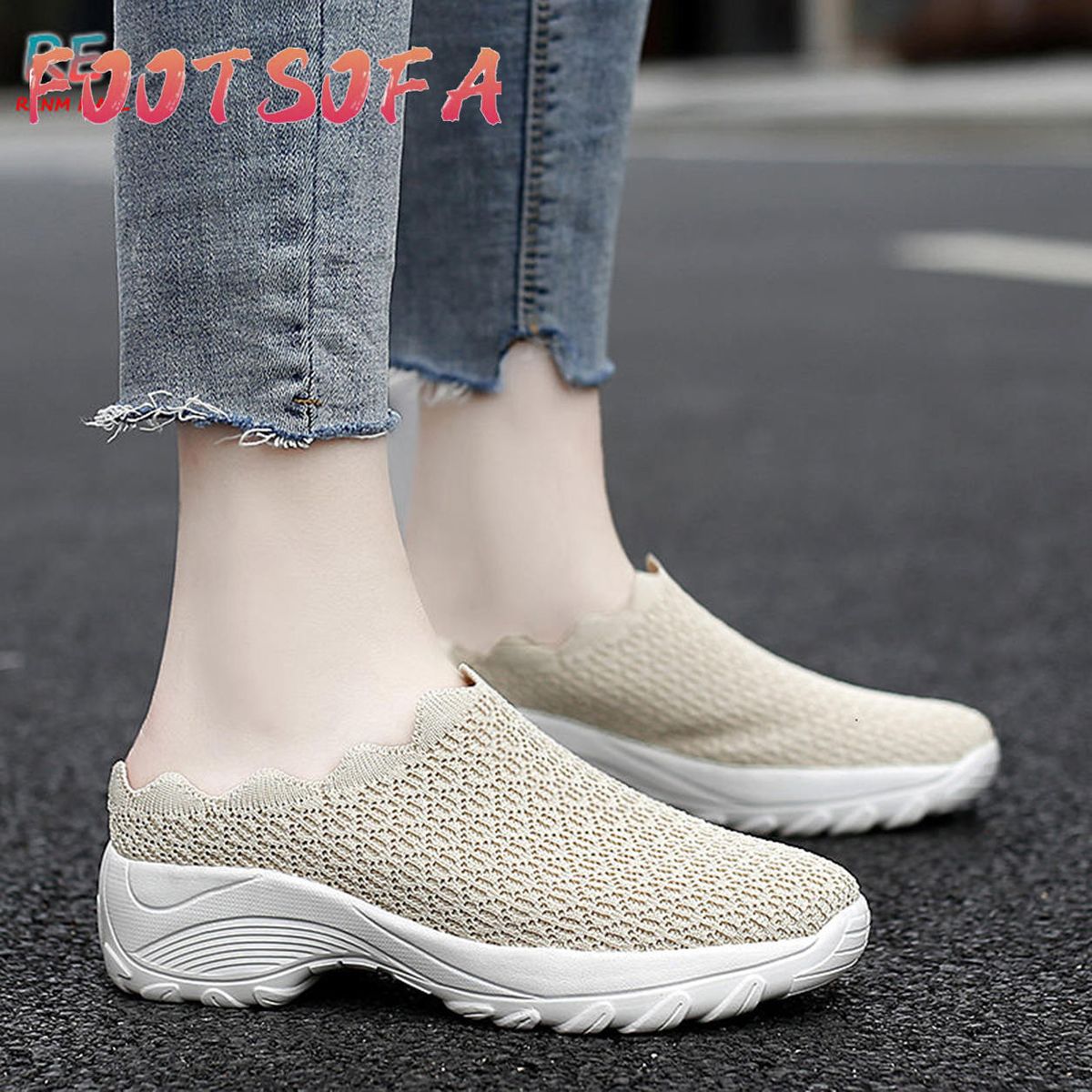 Desertlion Slip On Half Shoes For Women Loafers For Women Mesh Shoes Boat Shoes Ladies Korean Flat Shoes For Women  Wedges for Women Sneakers XT2101