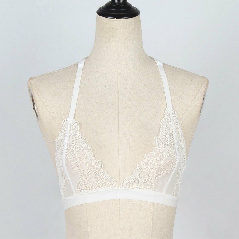 Women  Deep V Seamless Backless Push Up Floral Sheer Mesh Unpadded Bra Lingerie Deep V Seamless Bra bralette Female Bras