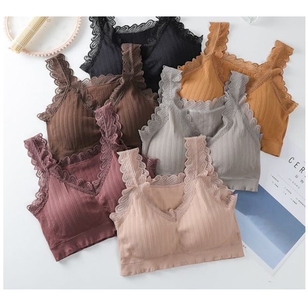 Seamless Comfy sports Bra ,V-neck sexy bra ladies underwear women