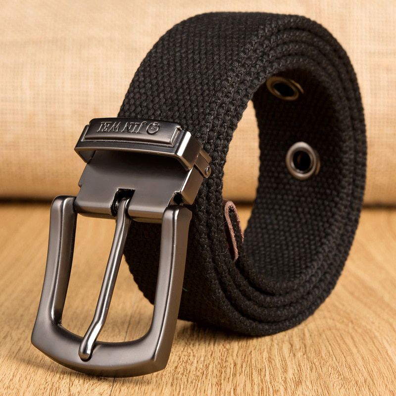 Canvas belt men and women casual jeans belt young students knitted buckle belt 3.8cm wide