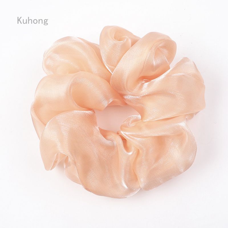【ALLGOOD】Fashion Organza Scrunchies Ponytail Hair Ring Bright Silk Hair Rope Hair Ties