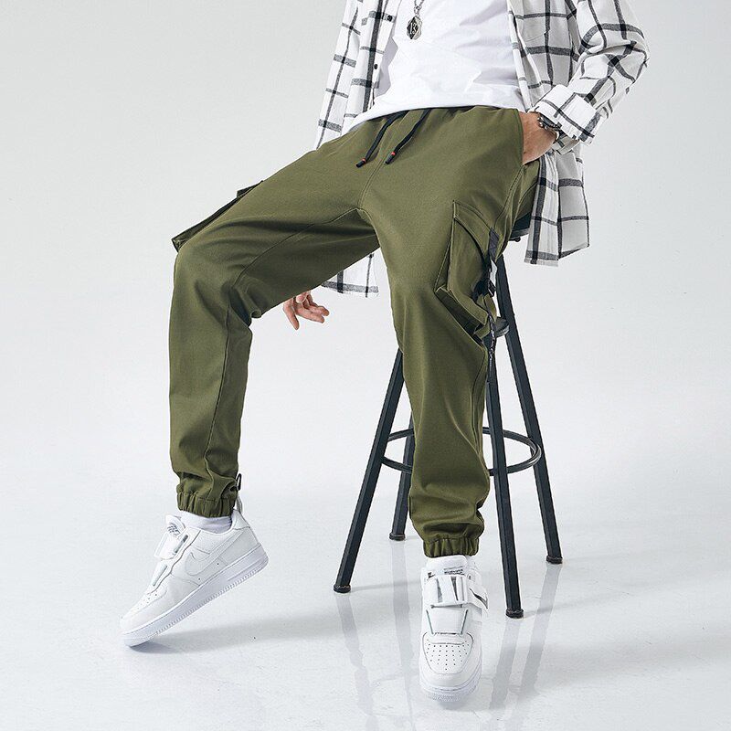 Spring Autumn Plus Size Multi-pockets Cargo Pants Men Streetwear Jogger Pants Ankle-length Harem Pants 6XL 7XL 8XL