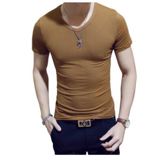 Men's White T-Shirts V Neck TShirt Basic Plain Tees Short Sleeve Top Women Casual Summer Milk Silk 3XL 4XL Design Black Blue Red