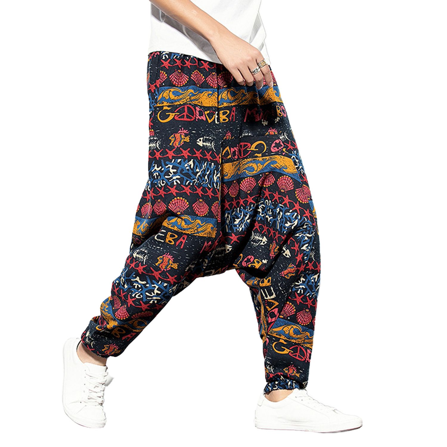 2021 Men’ s Trousers, Solid Color High Waist Loose Pants Pantalettes for Boys, S/M/L/XL/XXL/XXXL