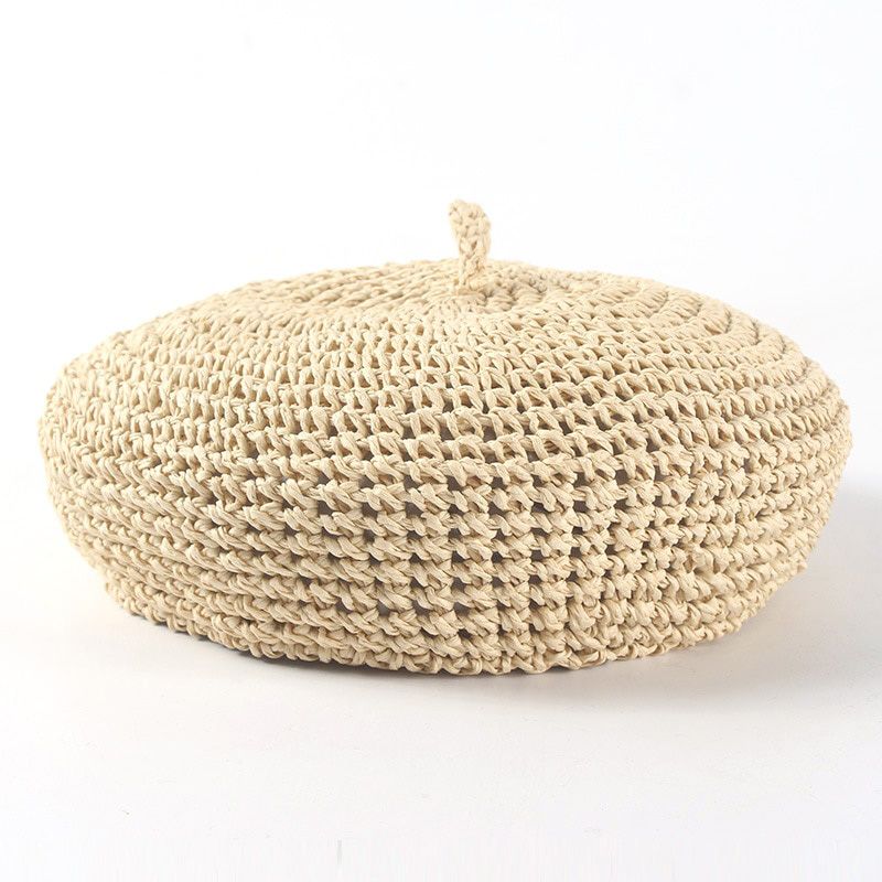 Summer sun Hats For Women Solid color beret Straw Solid French Artist Hat women Casual Spring Holiday Artist Caps Beach hat
