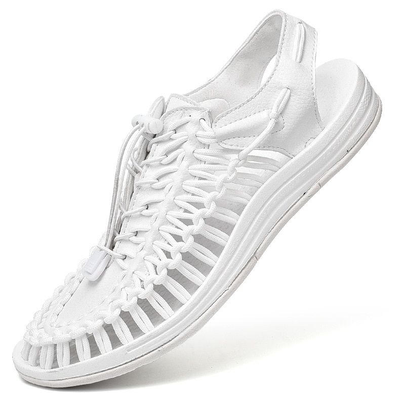 Wang Keen Fign Trade Large Size Sandals Women's Casual Sneakers Roman Woven Sandals Men's and Women's Beach Shoes Breathable