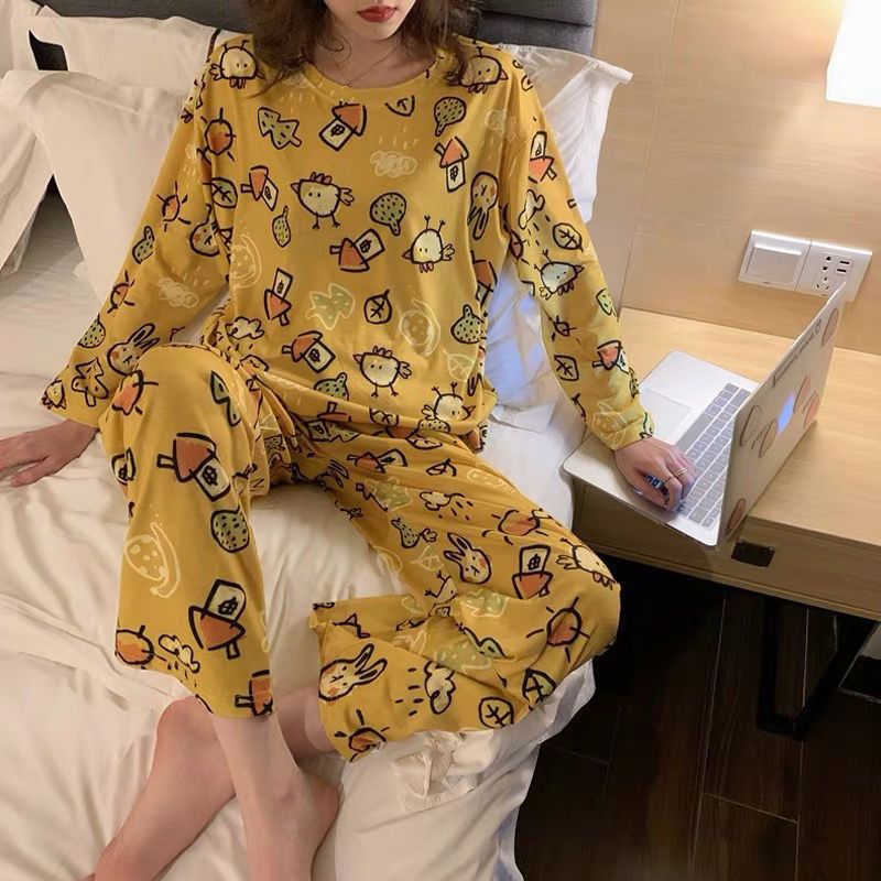 Women Sleepwear Clothing Suit Plus Size Pyjamas Soft Top Pants Loungewear Girls Nightwear