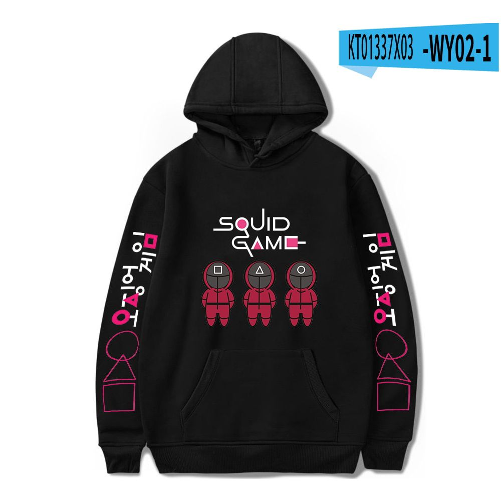 Hop Hooded Squid Game Hoodies Men Women Uni Streetwear Pullovers Harajuku Sweatshirt Autumn Boys Girls Black Tops