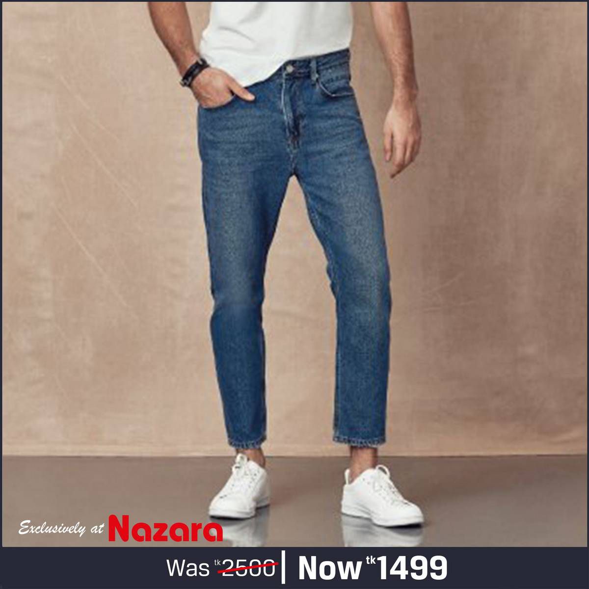 Colins Blue Denim jeans Pant For Men