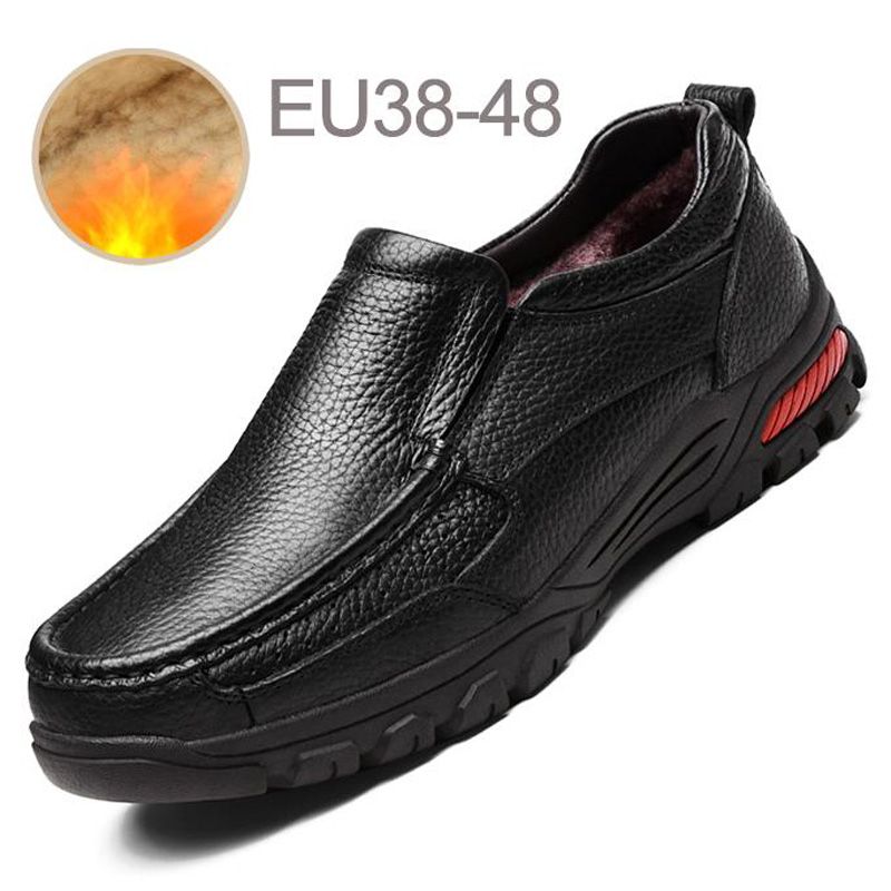 Plus Size Men Shoes Leather Formal Business Shoes  Slip on Leather Loafers Cow Leather Dress Shoes EU38-48