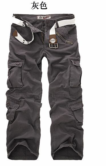 spring Autumn washing Multi-cket  overalls men cotton  uniform pants men baggy cargo pants men,size 28-40