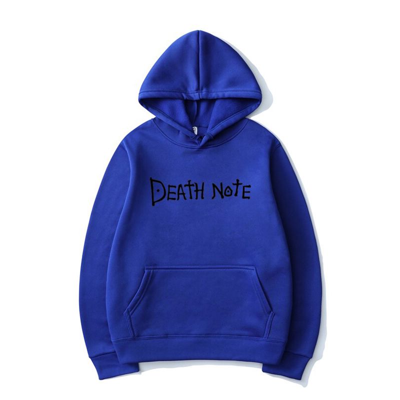 Death  Solid Color Letter Printed Hoodies Harajuku  Hop Streetwear Men Women Anime Hooded Sweatshirt Pullover Hoodie Tops