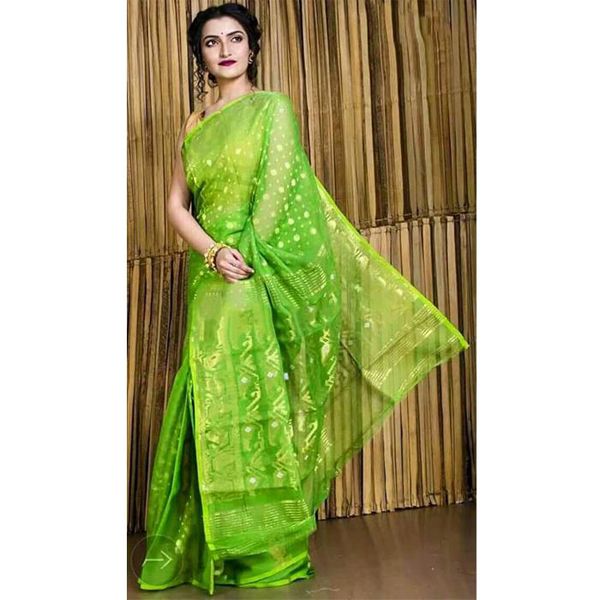 Women's Multicolour Muslim Silk Sharee Without Blouse Piece