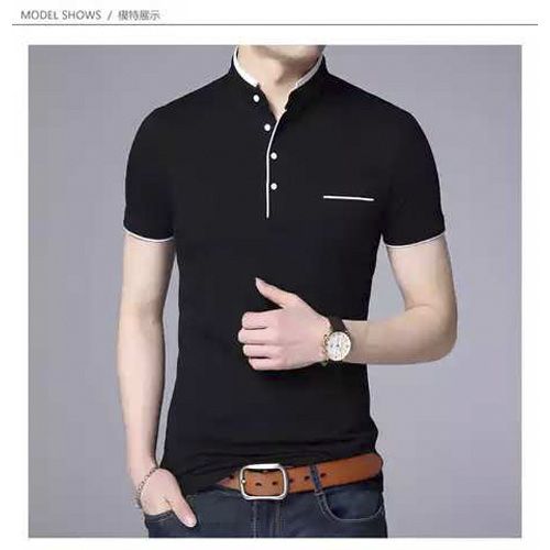 Black Colour  Cotton Short Sleeve T-shirt For Man
