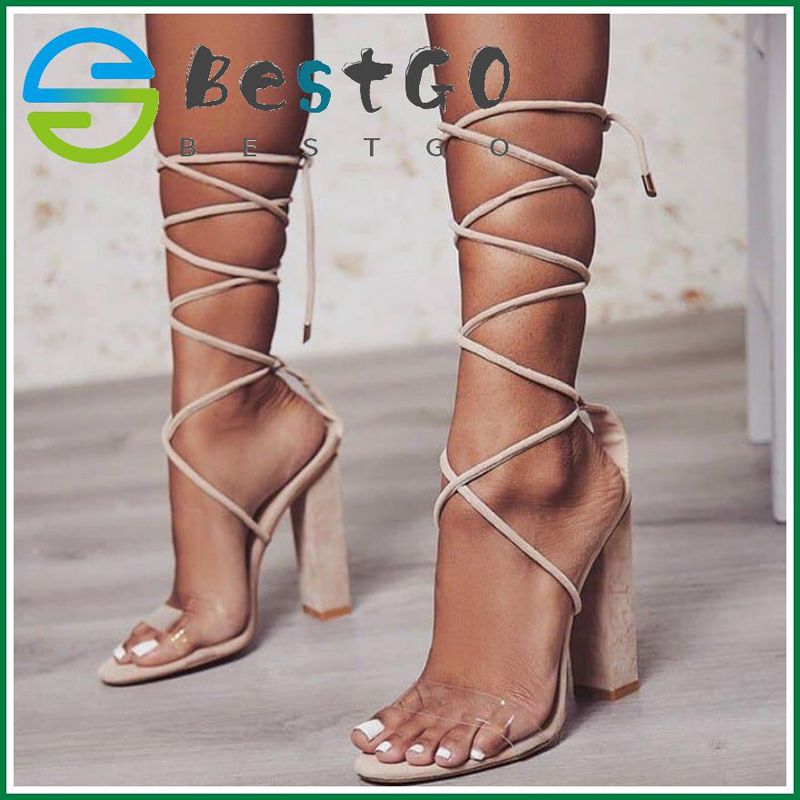 2020 Summer High Heels Sandals Women Pumps PVC Transparent Women Heels Wedding Shoes Women Casual Waterproof Sandalia