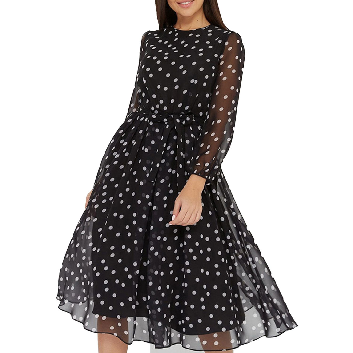 Party Dress Long Sleeve Tament Large Hem Dress