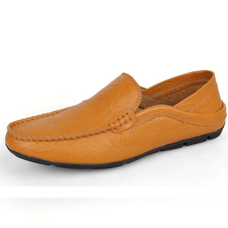 slip on casual men loafers spring and autumn mens moccasins shoes leather men's flats shoes