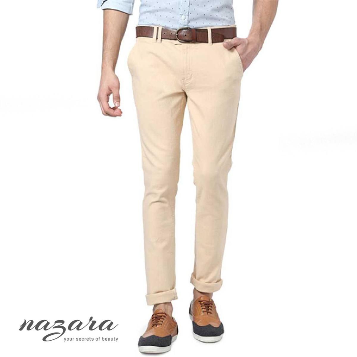 Slim-Fit Chino Gabardine Pants - Antique White - Formal Pant For Men - Formal Pant For Men