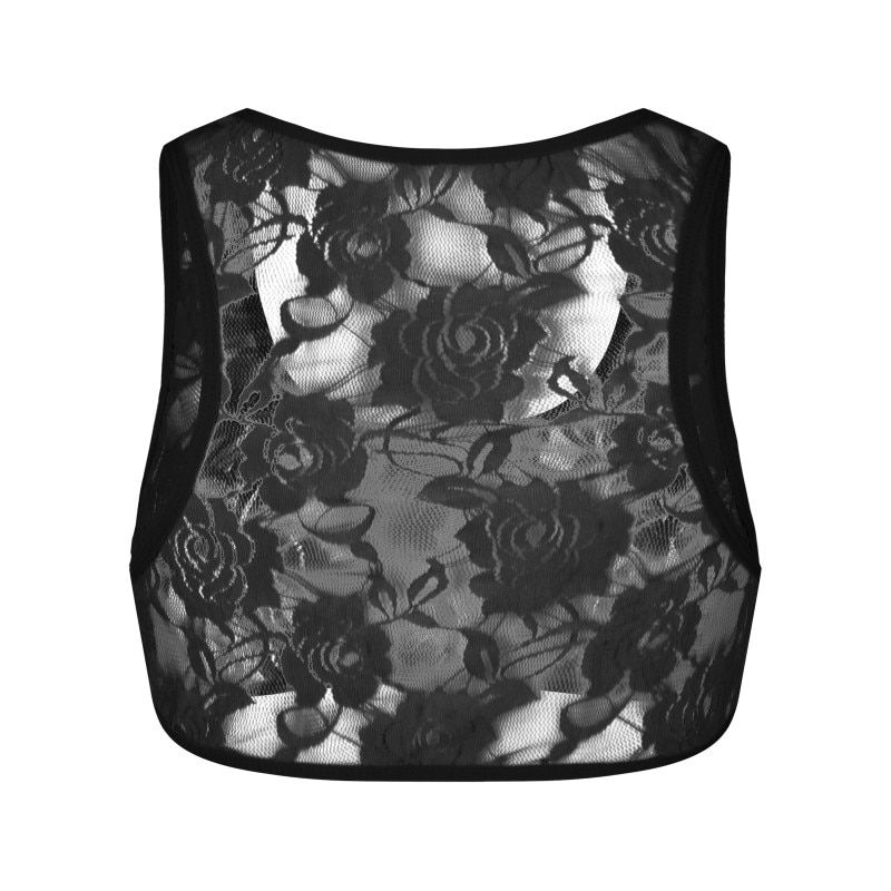 Men See Through Sleeveless Shirts TaTop Shirt Singlet Lingerie Vest Lace Small TaTop Shorts