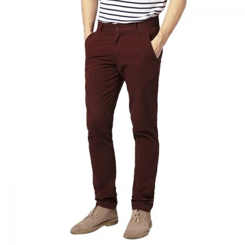 Dark Brown Cotton Chino Pant For Men