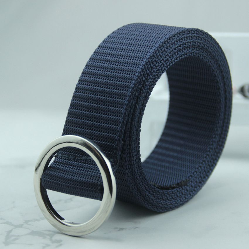 Loldeal 3.3x110cm New Fashion Durable Woven Belt Round Buckle Nylon Sports Outdoor Waist Belt
