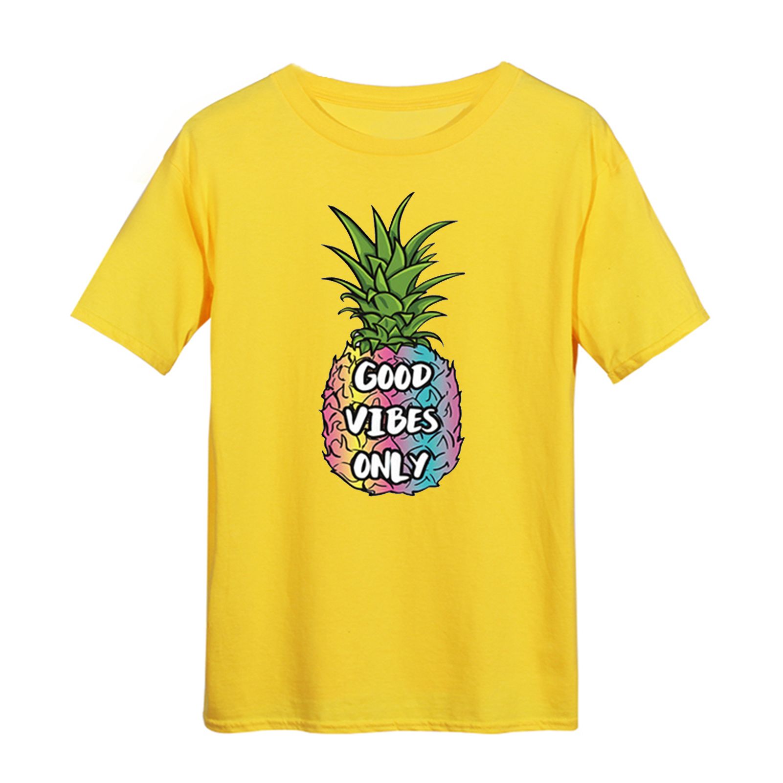 Women T-shirt Eye-catching Short Sleeve Pineapple Women Top
