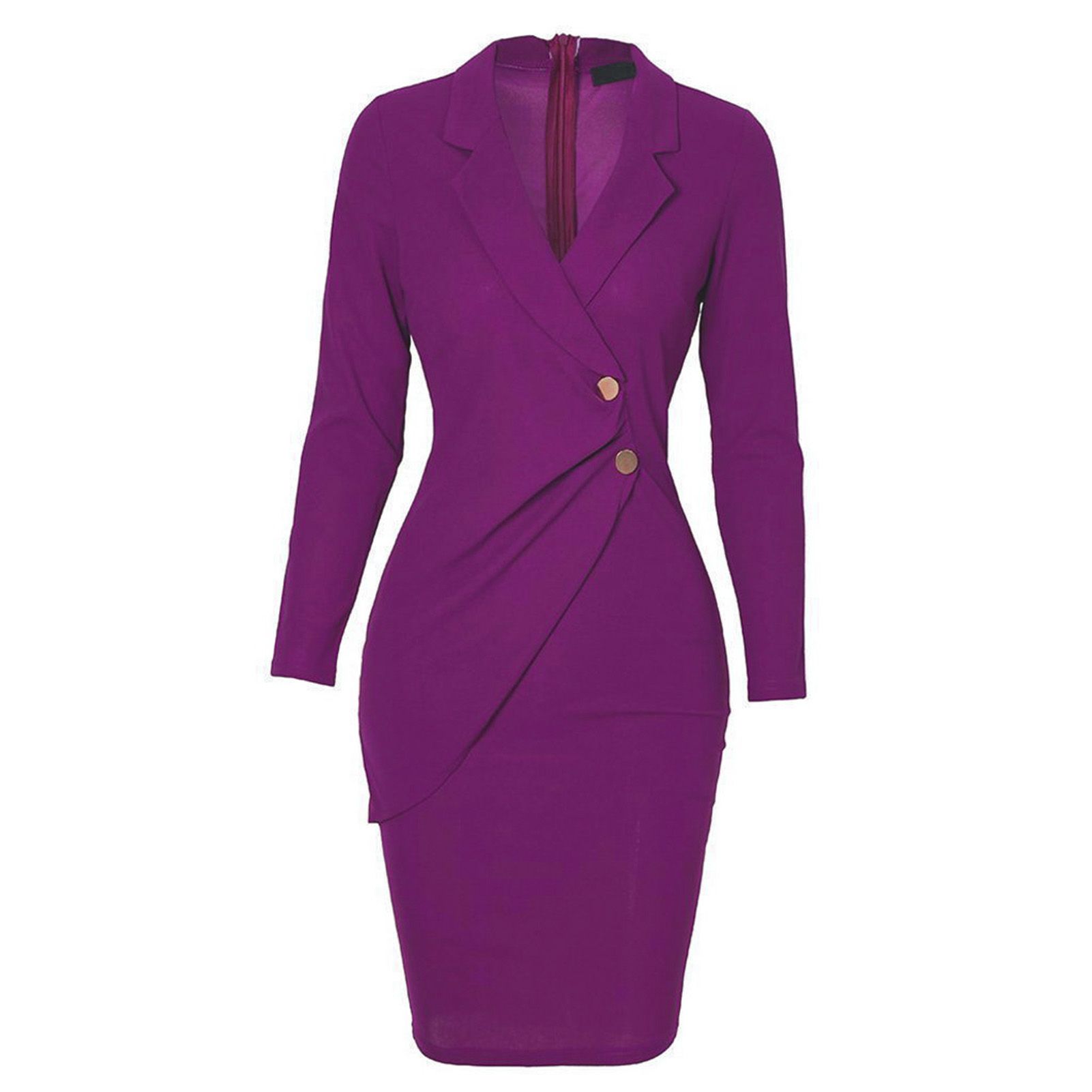 Blazer Dress Lapel Slim Zipper Suit Dress