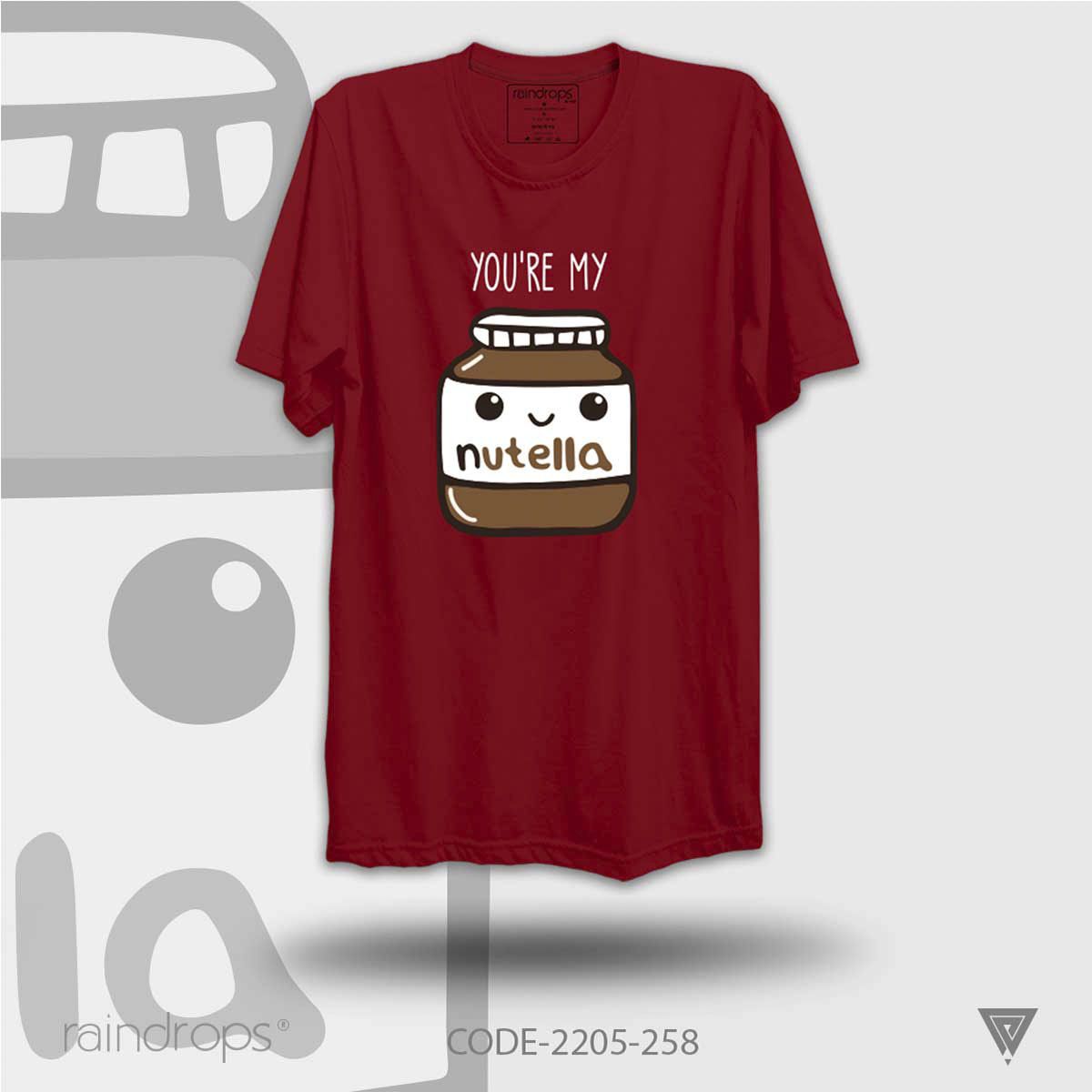 Raindrops Premium T-shirt 'You are My Nutella' Designed Half Sleeve Red T-shirts For Men