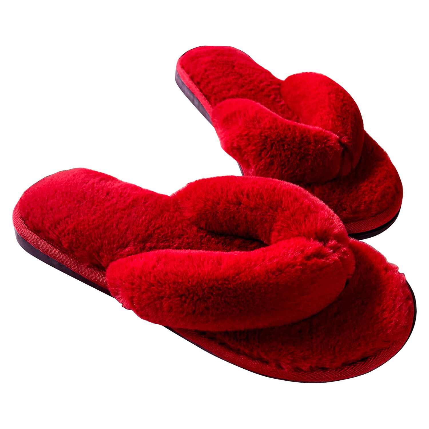 Winter Flip Flops Solid Color Thermal Lady Slippers