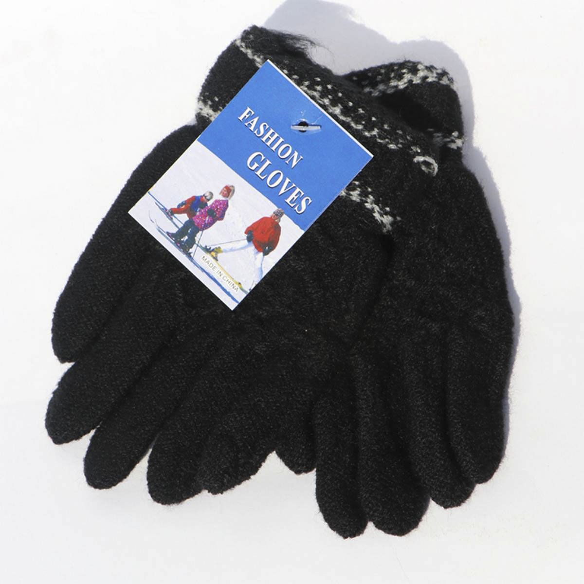 Black  UNISEX  Winter Warm Gloves Coral Fleece Gloves