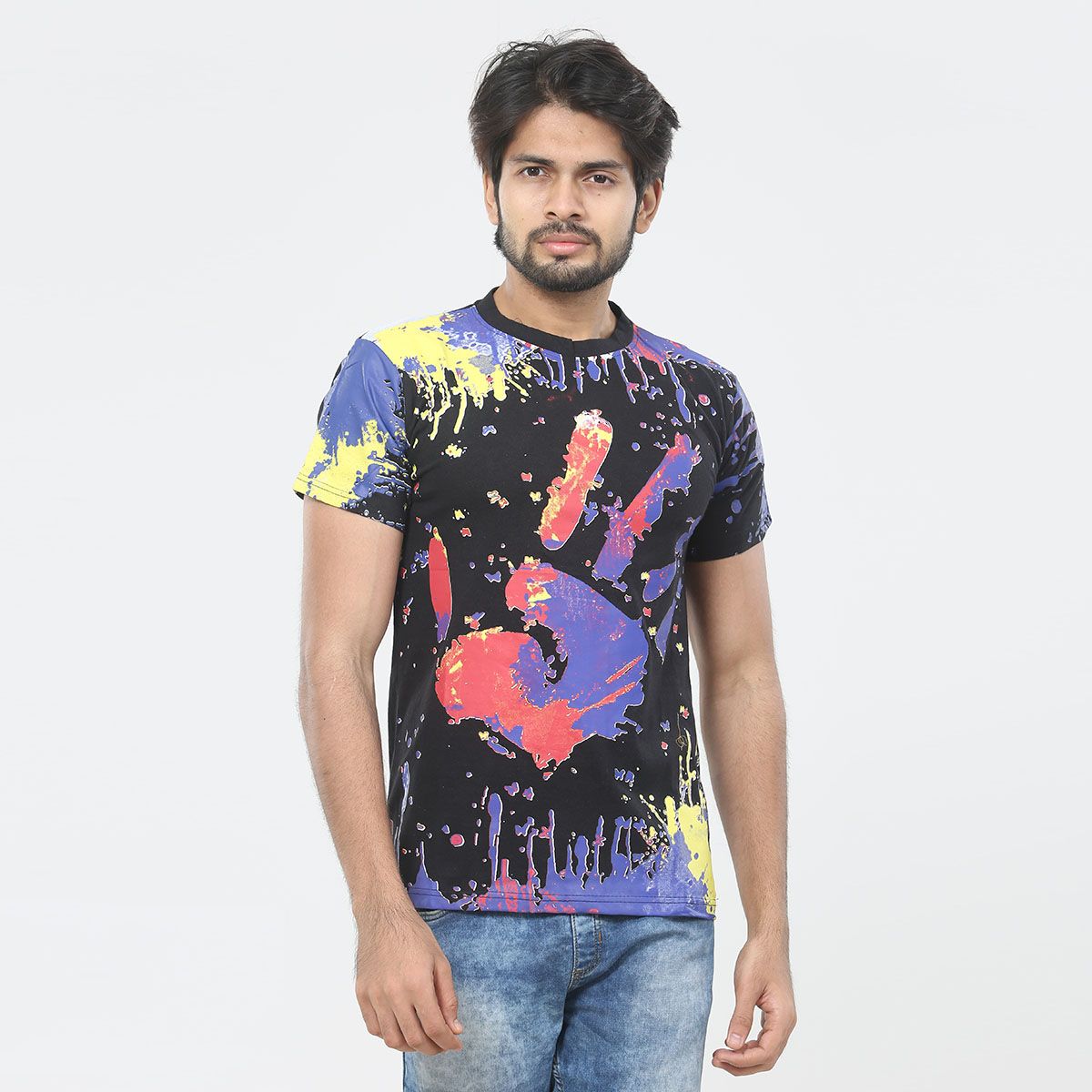 Cotton Casual T-shirt for Men - Black