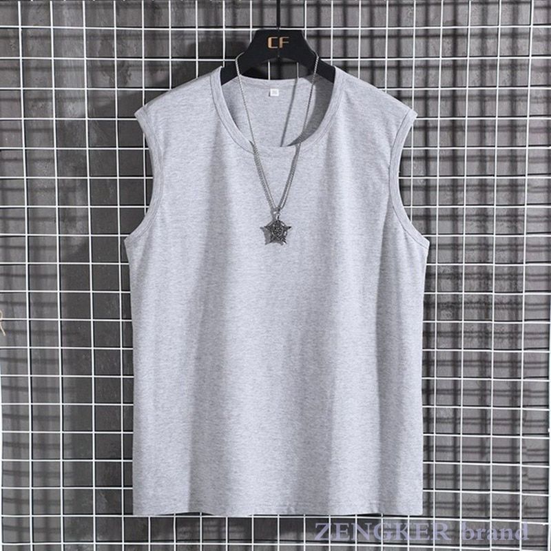 Summer men's srts cotton sleeveless T-shirt round neck loose new srts TaTops singlet men 8XL 9XL