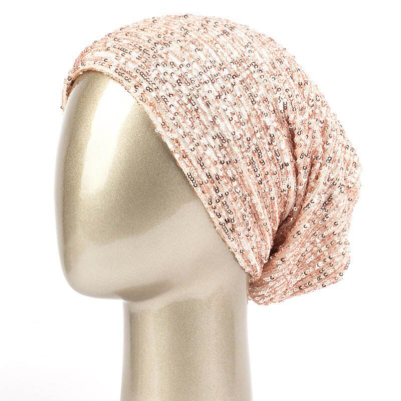 Geebro 2019 Spring Winter Women Handmade Sequin Solid Color Skullies Beanies Womens Slouchy Beanies Hat DQ913