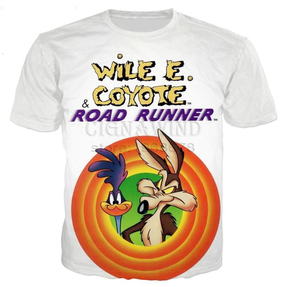 New Roadrunner & wile e coyot series t shirt men women 3D printed novelty fashion tshirt hop streetwear casual summer tops