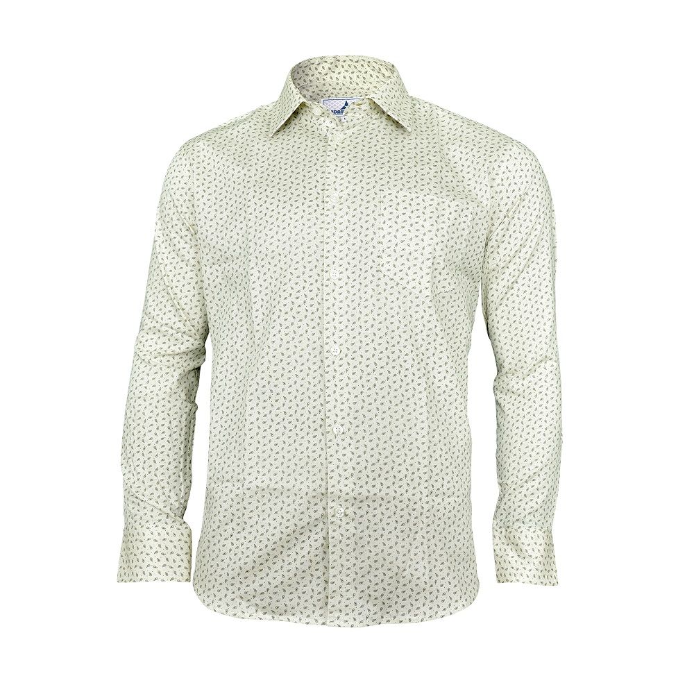 Adams Wear 100% Cotton Green Kolka Print Formal Shirt