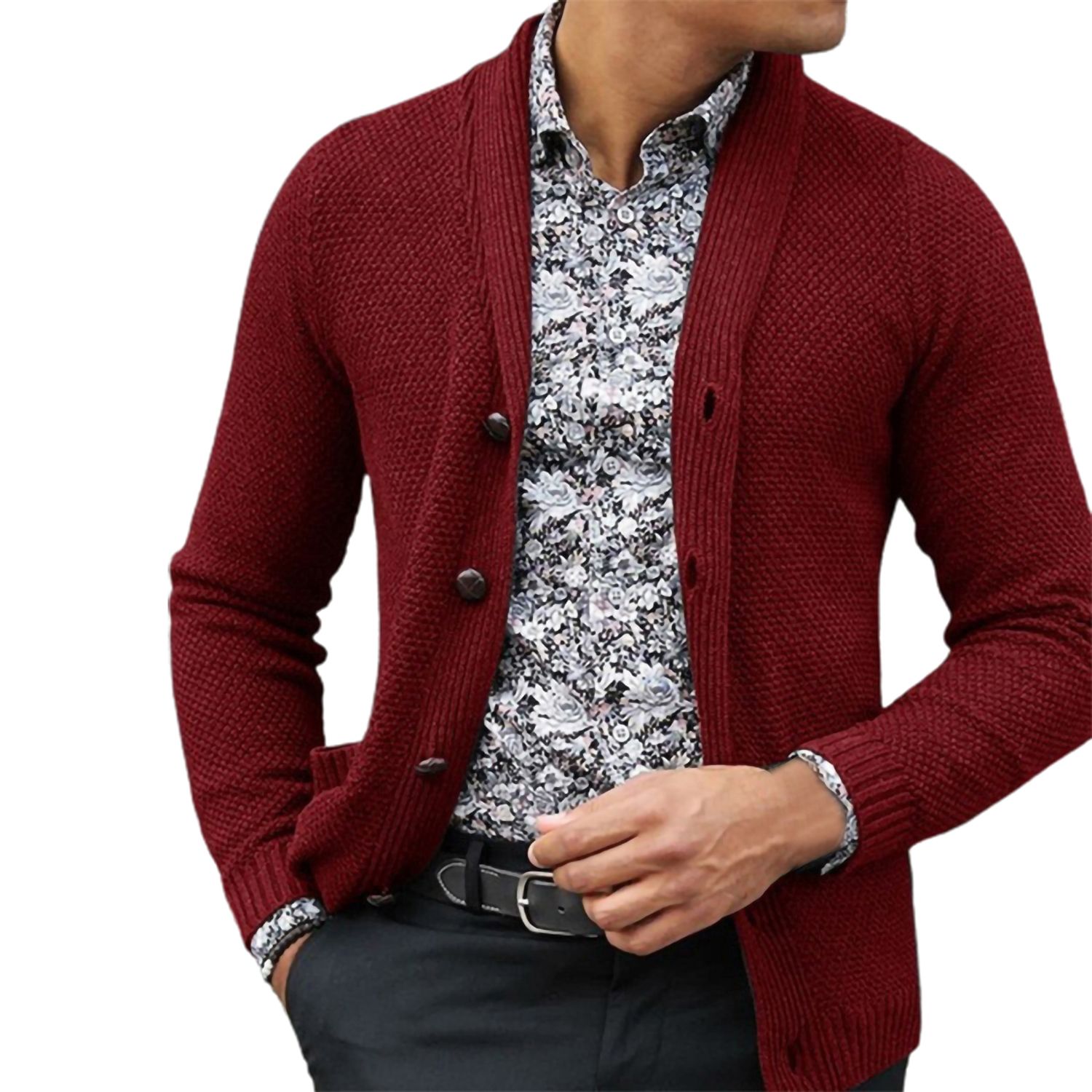 Cardigan Sweater Long Sleeve Turndown Collar Knitted Coat