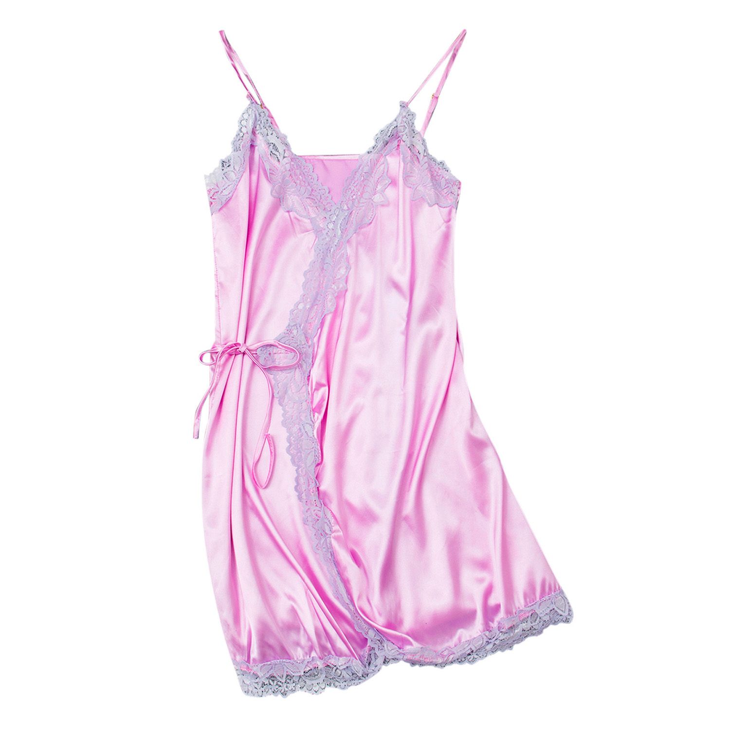 Lady Nightie Dress Solid Color Breathable Women Nightgown