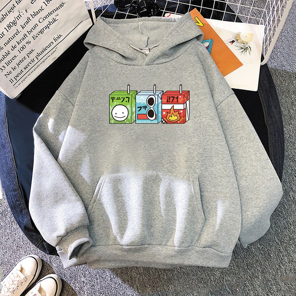 Dream Team Juice Boxes Print Hoodies Dream Smp Aesthetic Oversized Harajuku Sweatshirts Men/Womens Unisex Long Sleeve Clothes