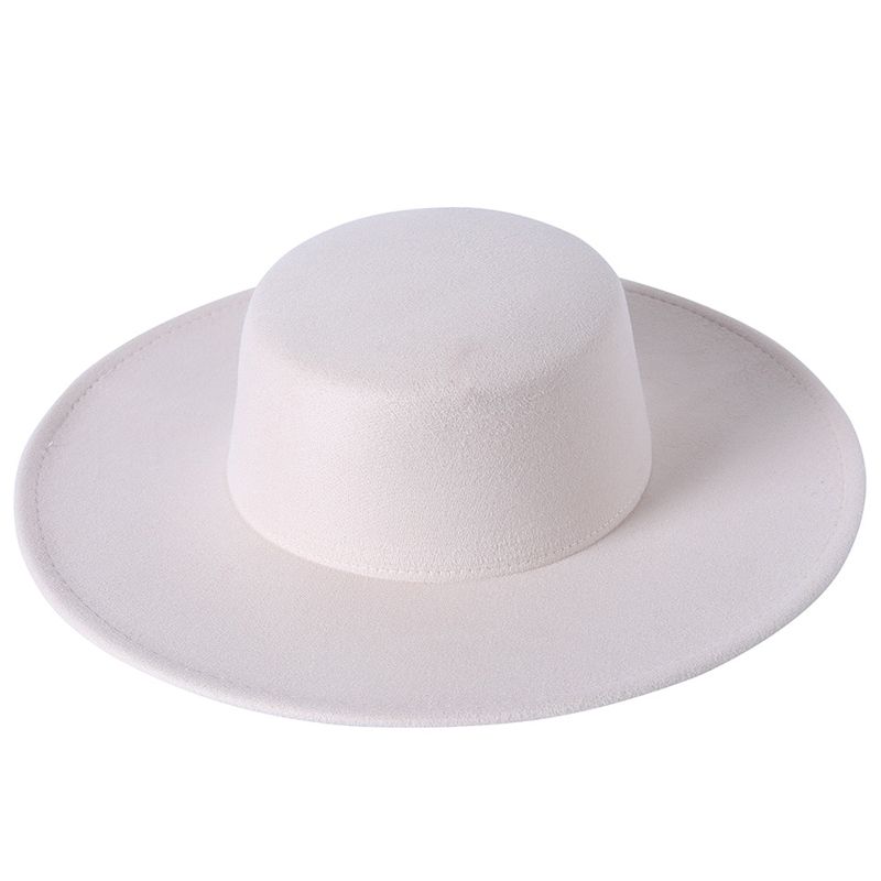 9.5cm brim fedora hat winter hat flat brim flat top jazz hat solid color flat side uni jazz hat wholesale шляпа женская