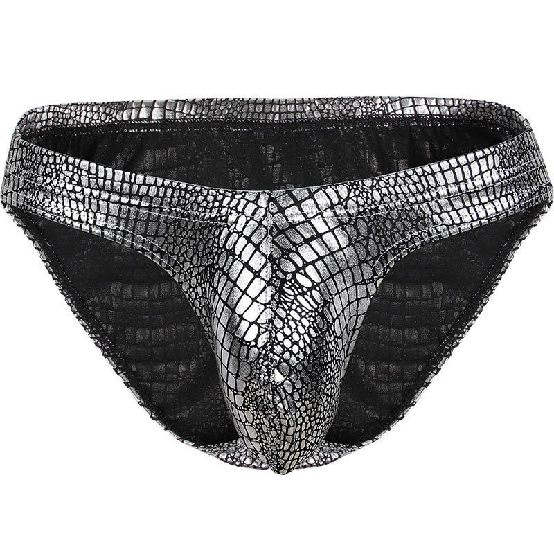 Men's Panties Sexy Thongs U Convex Imitation Leather Men Briefs Slips Cueca Masculina Male Panties Gay Underpants