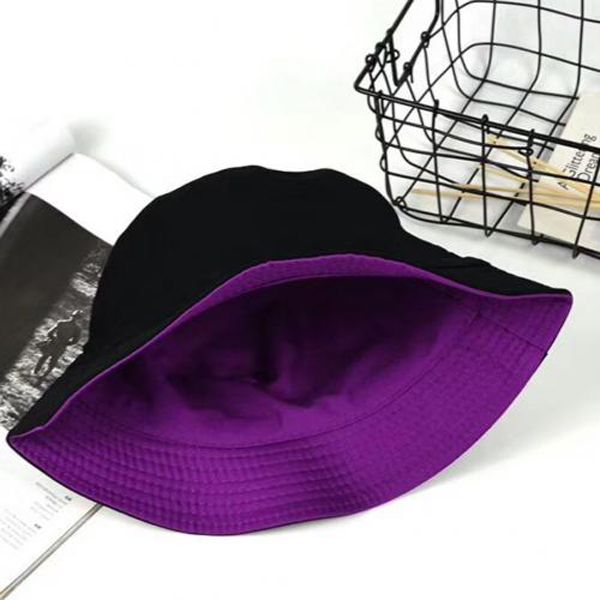 Fashion Women Solid Color Flat Cotton Reversible Fisherman Sun Hat Bucket Cap Cotton Fisherman Hat Bucket Cap