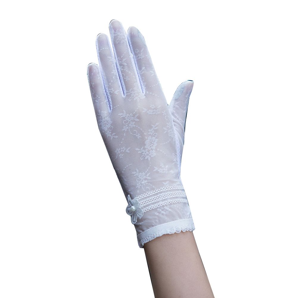 Summer Driving Women Touch Screen Sunscreen Gloves Anti-UV Sheer Lettens
