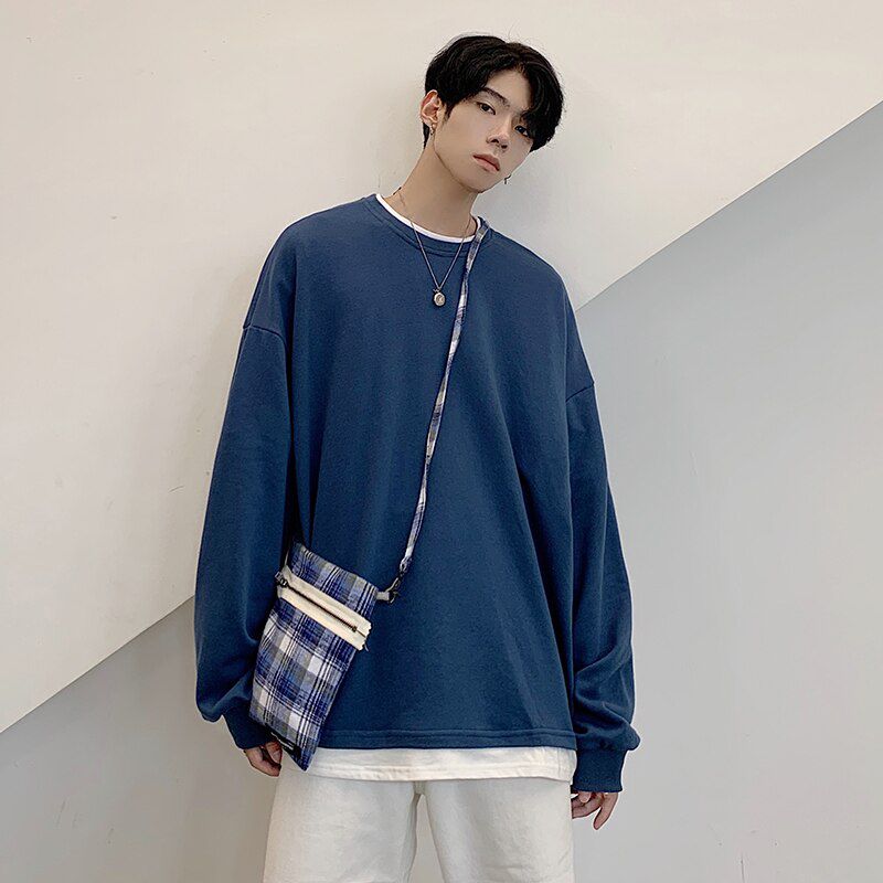 LAPPSTER Men Oversized Harajuku Solid Graphic Hoodies Pullover Men Harajuku Sweatshirts Kpop Fashions Casual Clothes 5XL