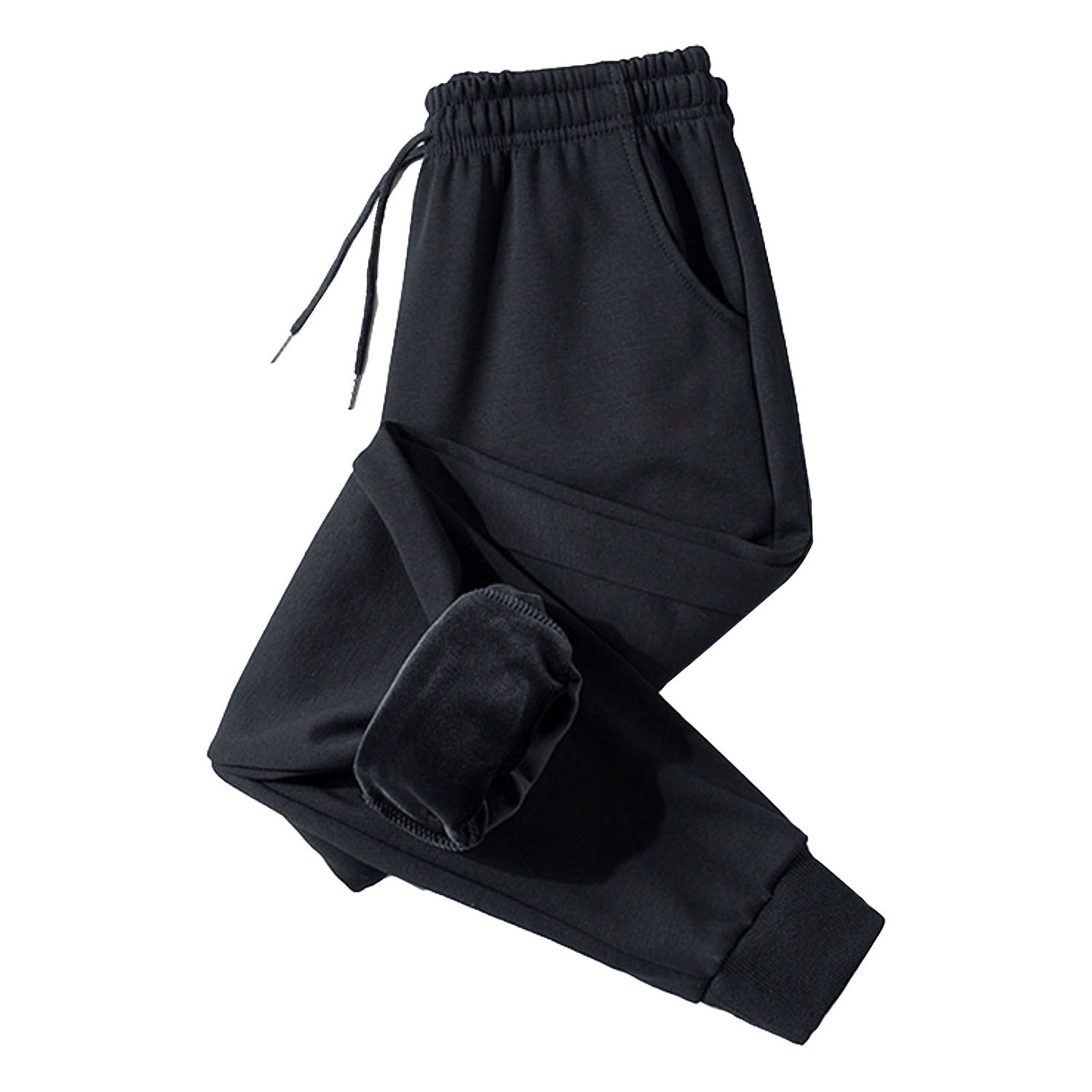 Sweatpants Plush Lining Thicken Pockets Trousers