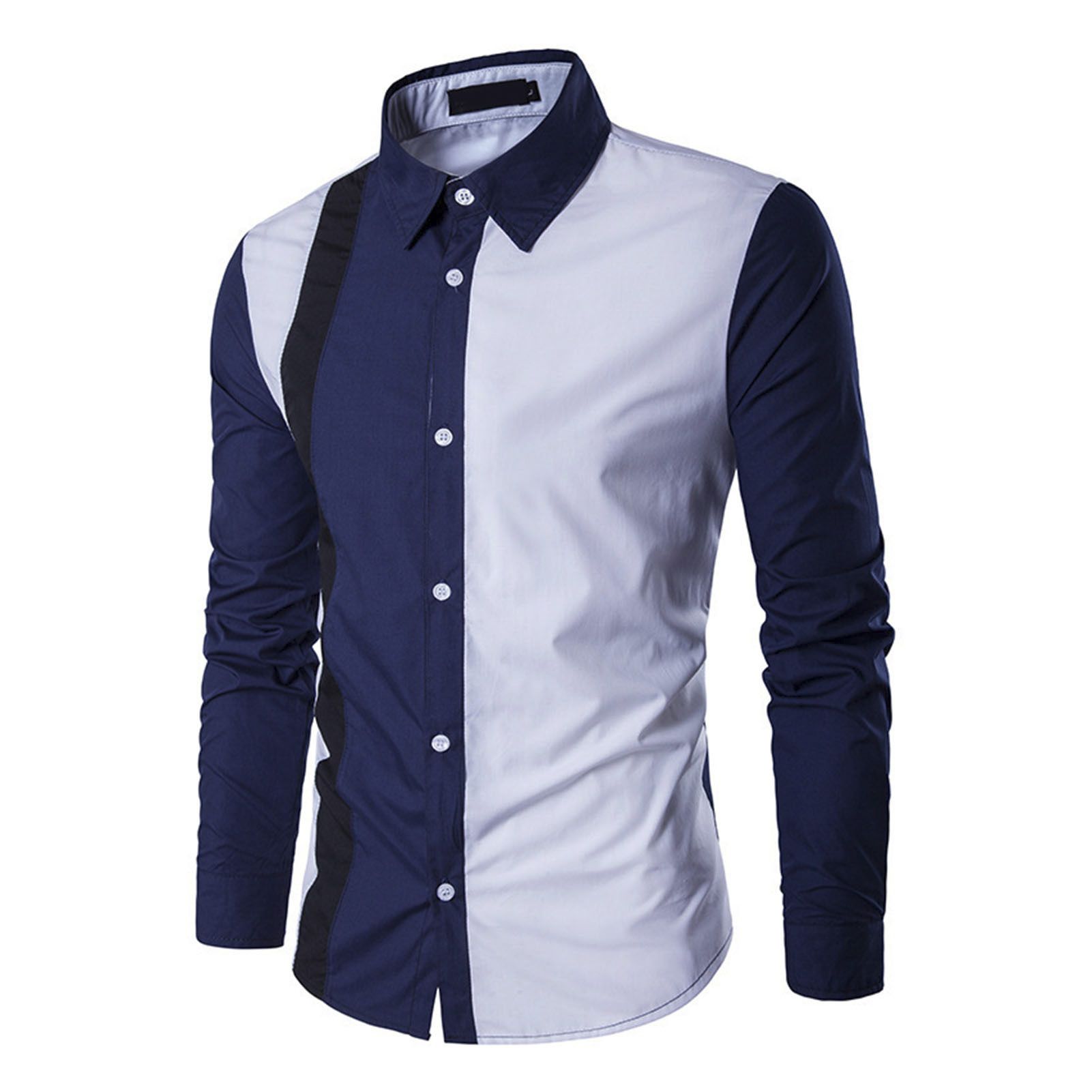 Social Shirt Slim Fit Buttoned Contrast Color Social Shirt