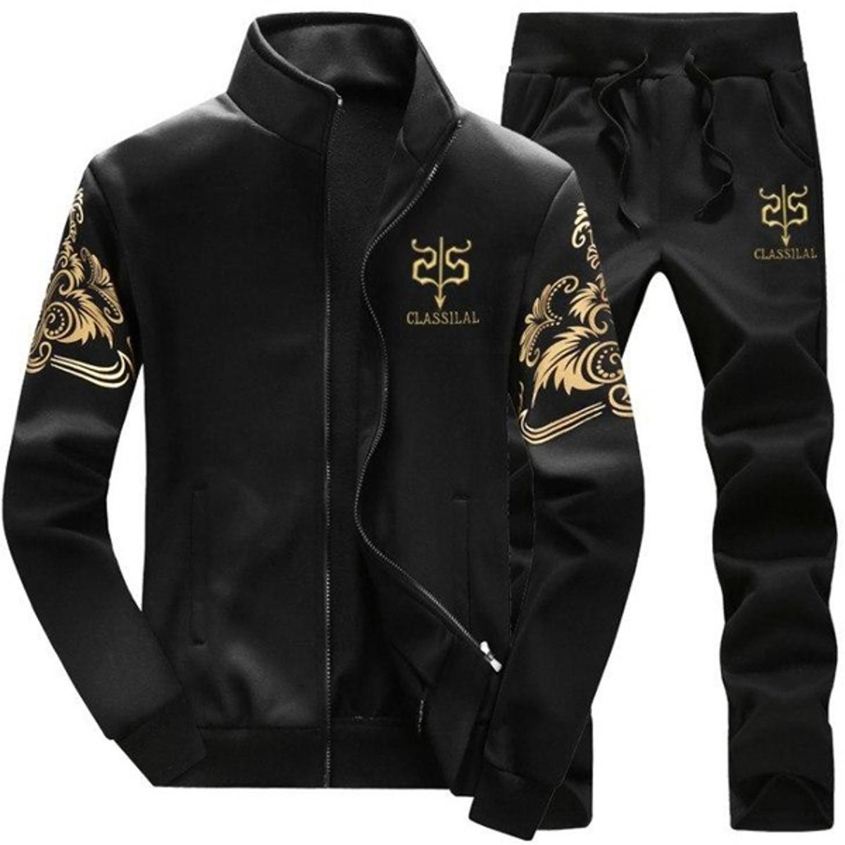 Plus men sport suit long sleeved cashmere coat high school male fitness baseball sweater, sportswear pants set