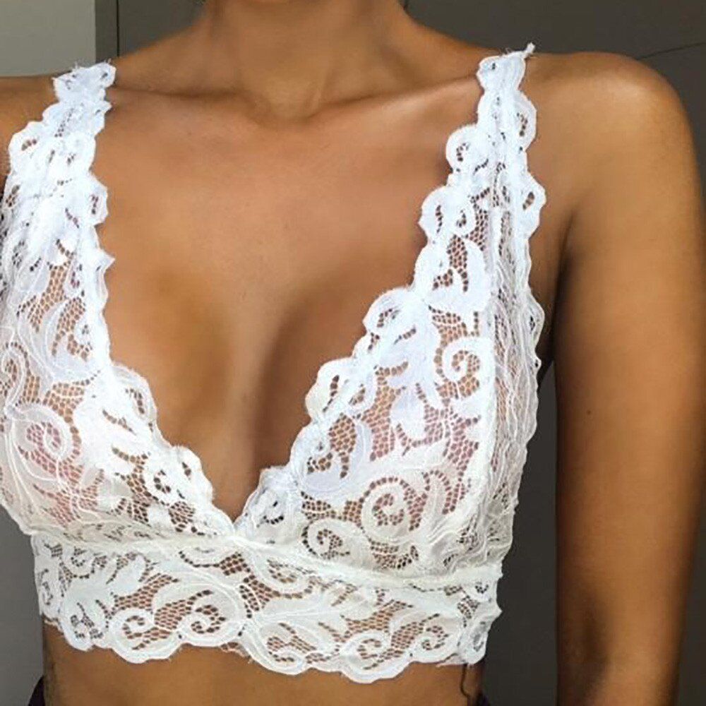 Summer Fashion  Women Bra Sheer Lace Floral Bralette Bras Girls Underwear Sweet Bra Thin Underwear 2019 Strappy Lingerie@50